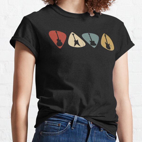Guitar Pick Retro Electric Silhouette Classic T-Shirt