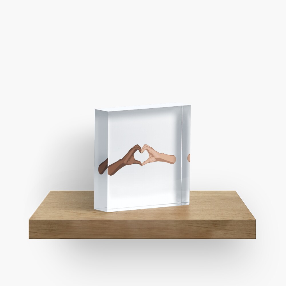 Heart hands together - black lives matter Acrylic Block