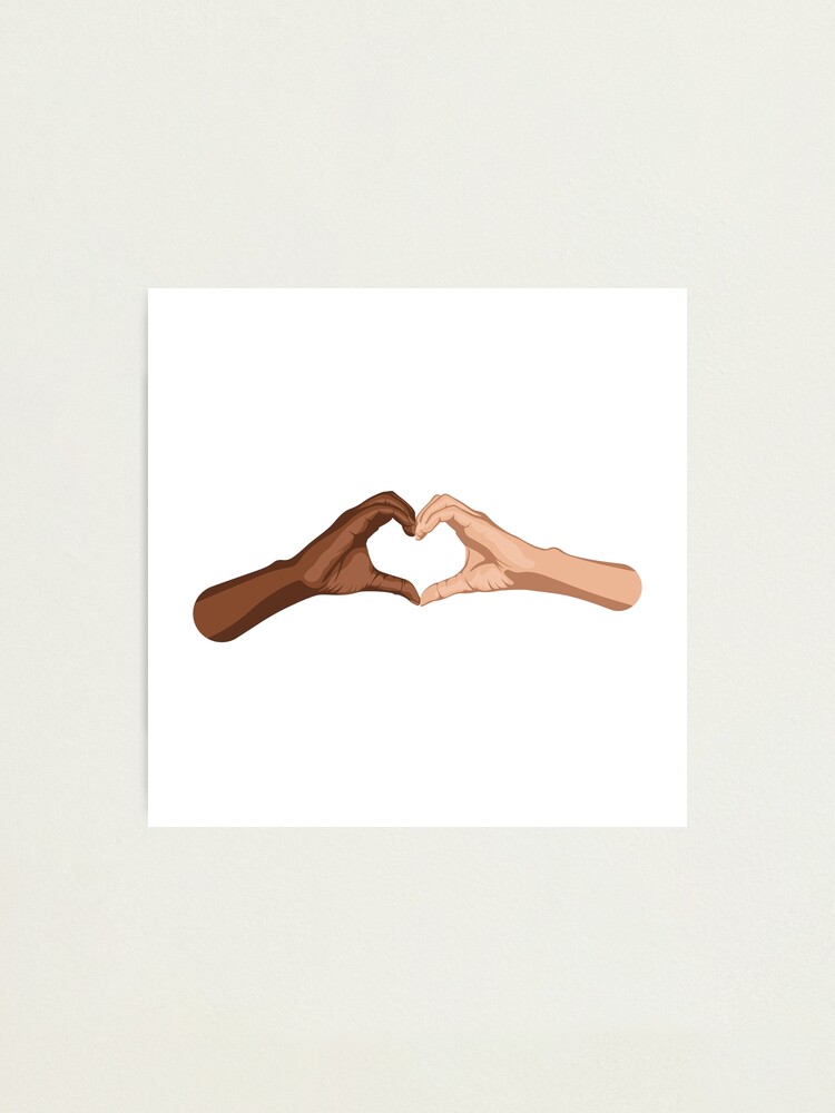 Alternate view of Heart hands together - black lives matter Photographic Print