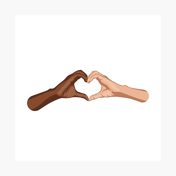 Heart hands together - black lives matter Photographic Print