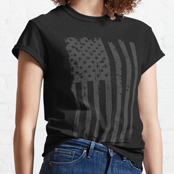 USA American grunge flag black color tshirts Classic T-Shirt