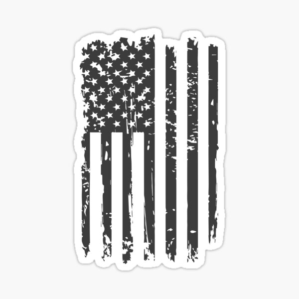 USA American grunge flag black color tshirts Sticker