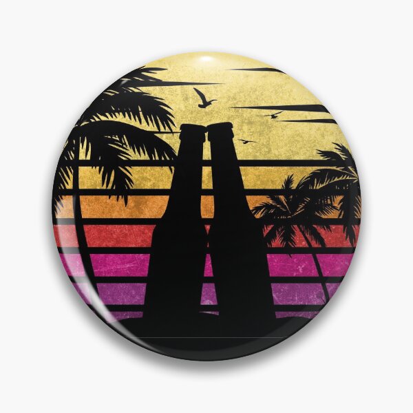 Item preview, Romantic Retro Sunset Beer Bottles and Palm Trees designed and sold by Byfab.