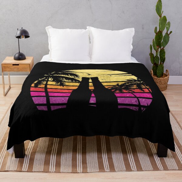 Item preview, Romantic Retro Sunset Beer Bottles and Palm Trees designed and sold by Byfab.