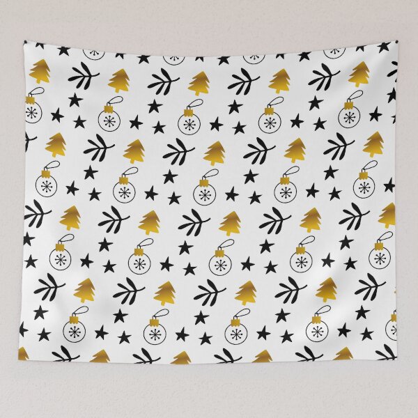 Item preview, Golden Christmas Pine Tree Star and Ornaments designed and sold by parazitgoodz.