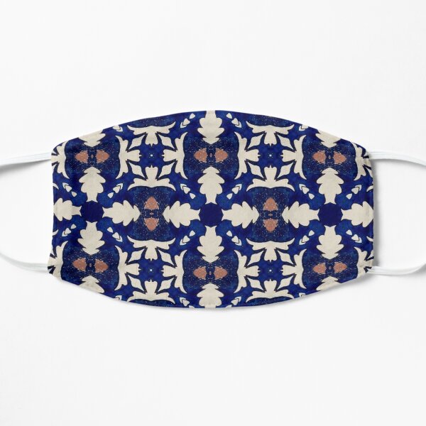 Intense Blue Pattern 14 Flat Mask