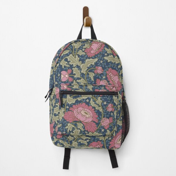 Item preview, Vintage pink flowers on a dark blue background. designed and sold by Skaska.