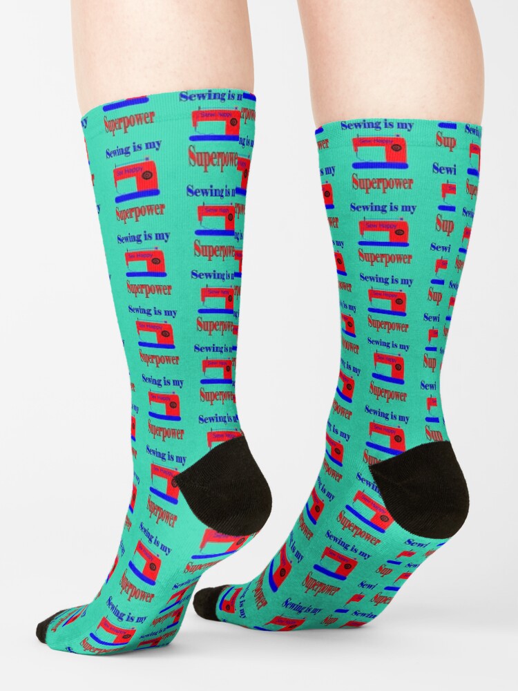 Alternate view of Sewing is my superpower,sew happy Socks