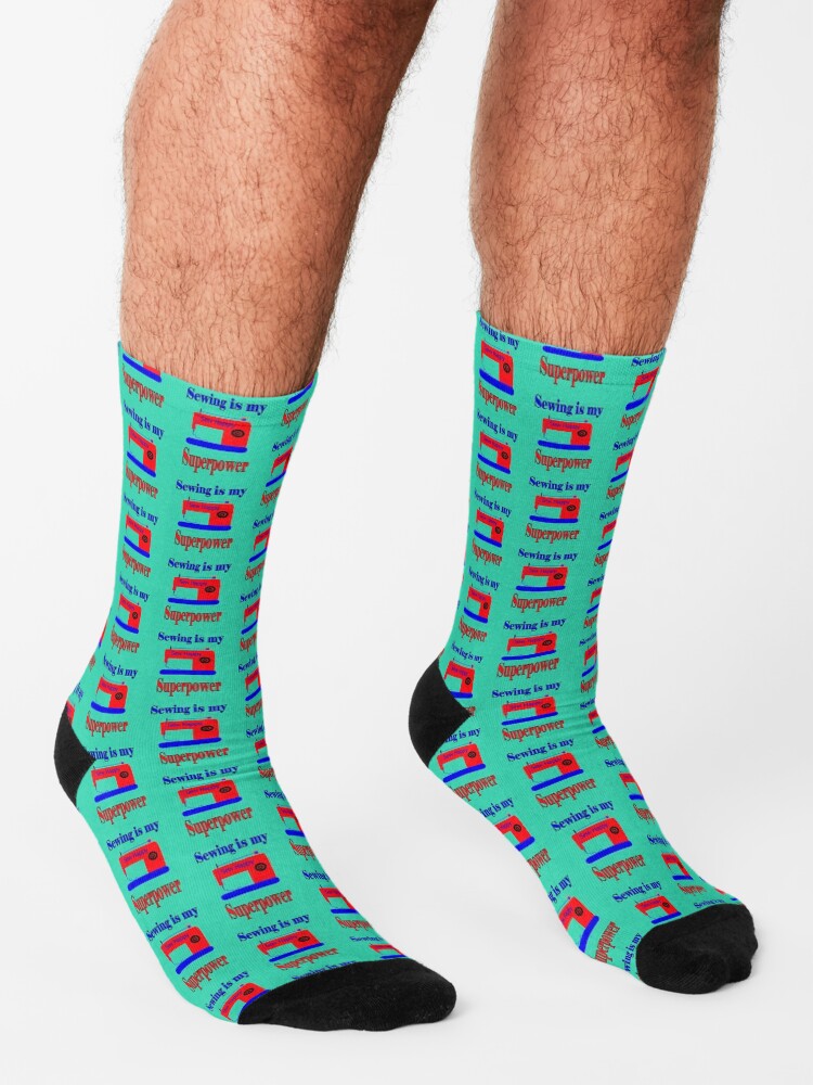 Alternate view of Sewing is my superpower,sew happy Socks