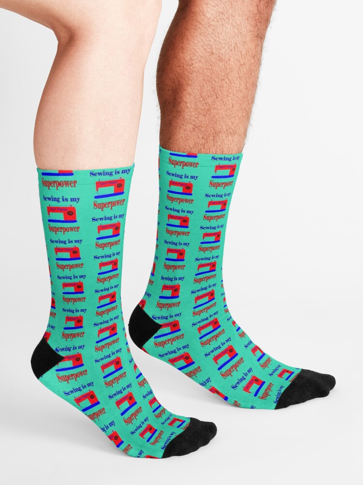 Alternate view of Sewing is my superpower,sew happy Socks
