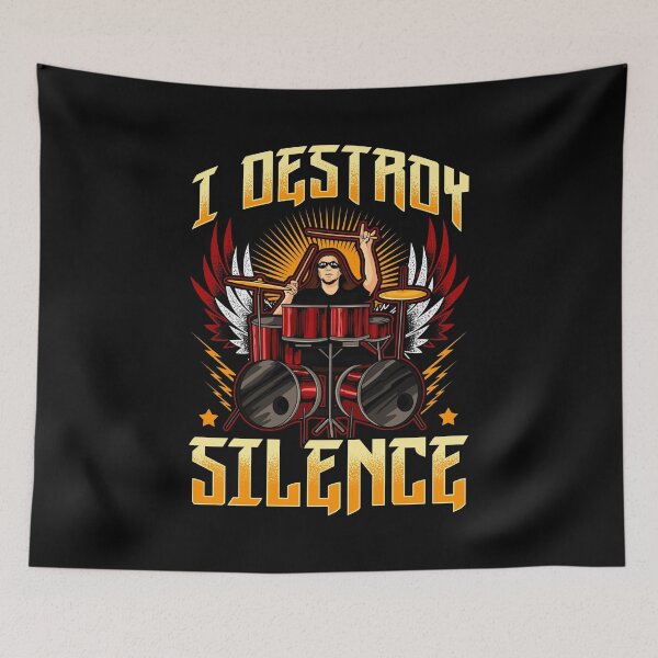 Item preview, Funny I Destroy Silence Drummer Awesome Drumming designed and sold by perfectpresents.