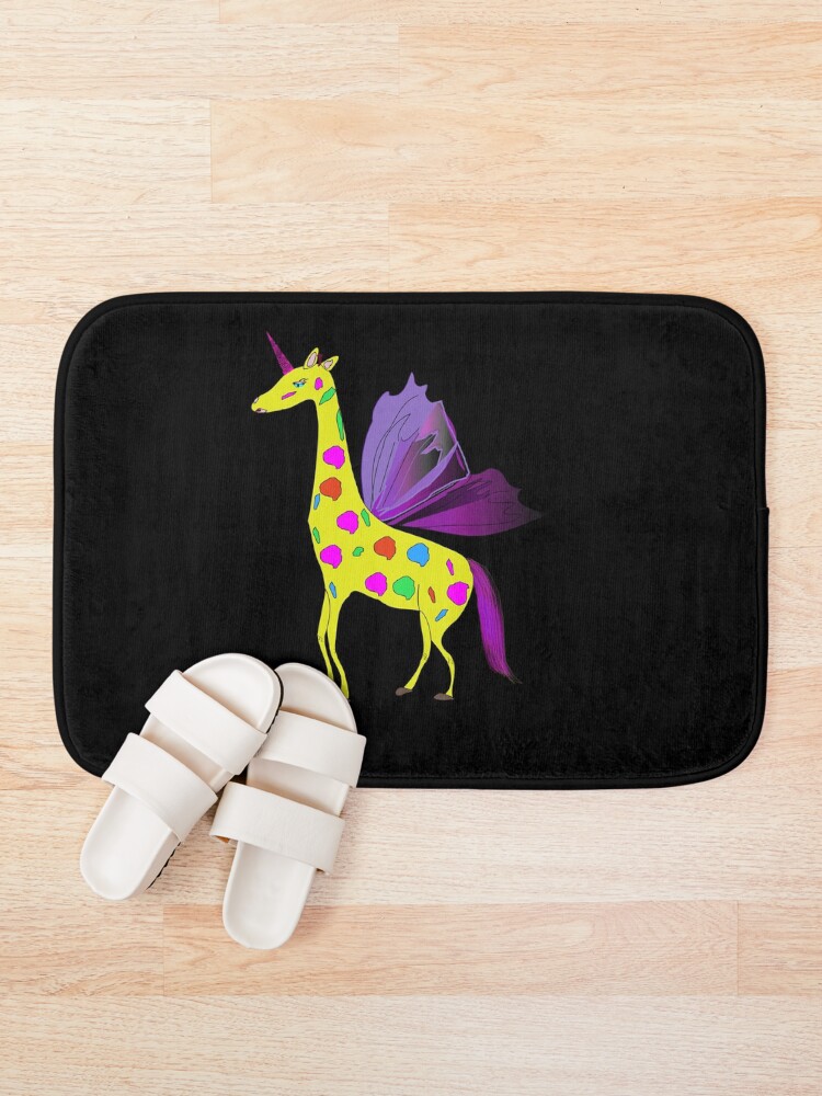 Alternate view of Giraffe Unicorn the mythical creature Bath Mat