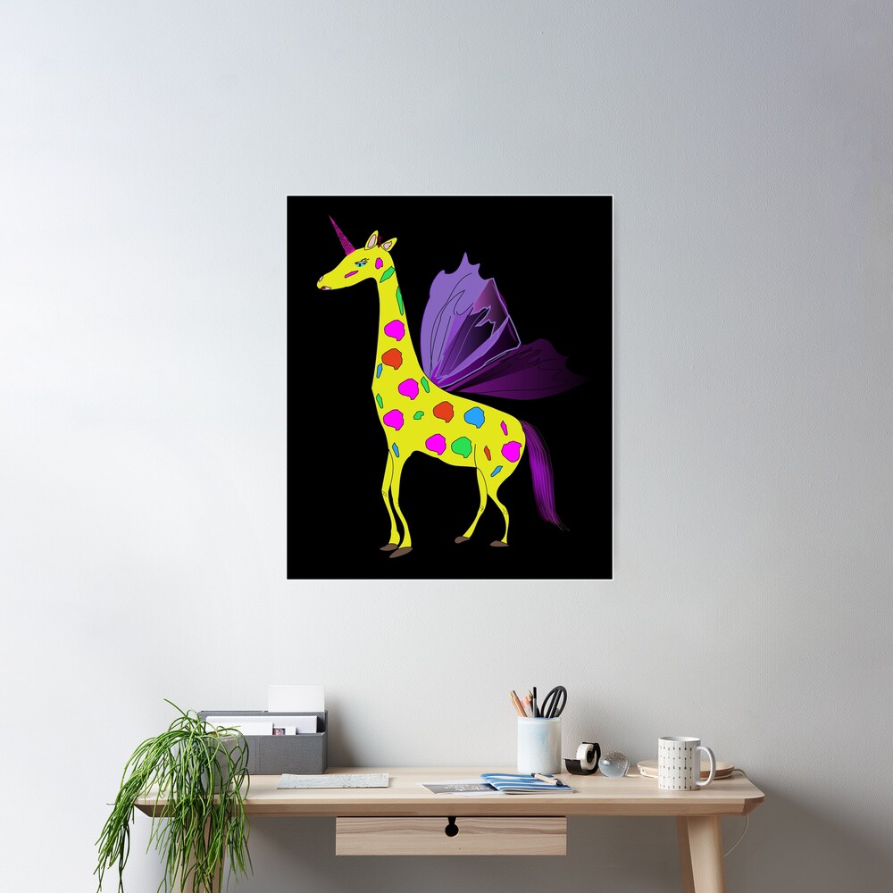 Giraffe Unicorn the mythical creature Poster