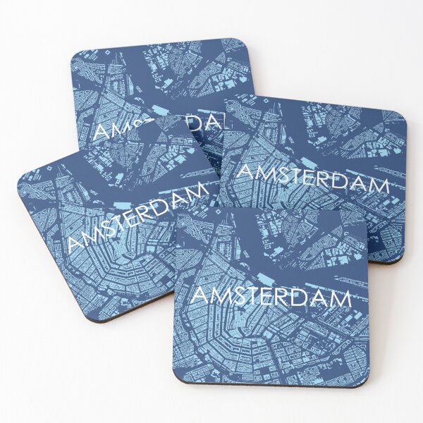 Item preview, Cities: Amsterdam (text), midnight blue designed and sold by helenmakesmaps.