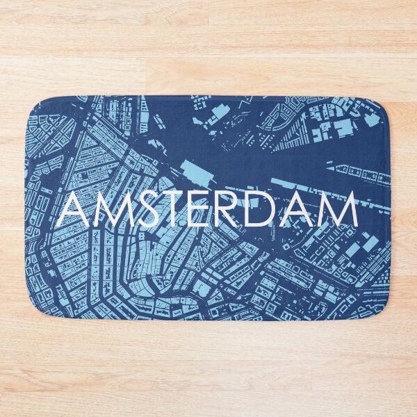 Item preview, Cities: Amsterdam (text), midnight blue designed and sold by helenmakesmaps.