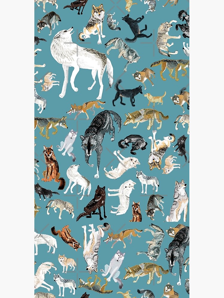 Thumbnail 3 of 3, Duffle Bag, Wolves of the World pattern 2 designed and sold by belettelepink.