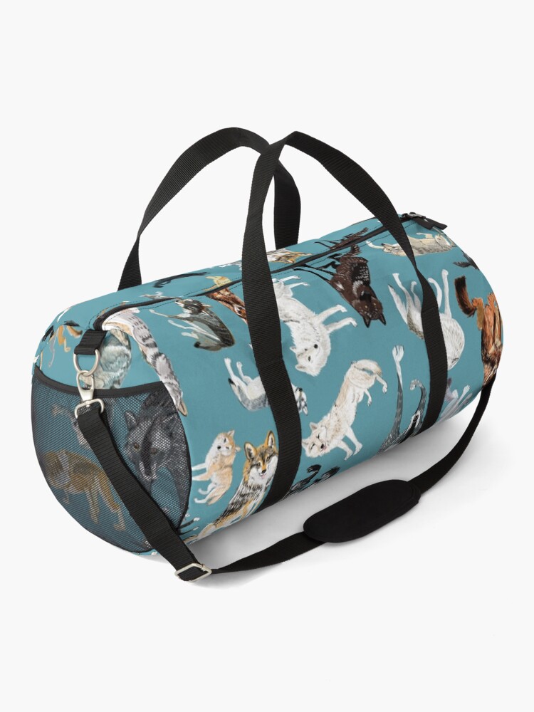 Thumbnail 2 of 3, Duffle Bag, Wolves of the World pattern 2 designed and sold by belettelepink.