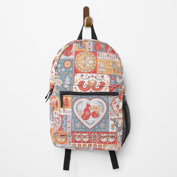 Item preview, Decorative pattern in patchwork style. Folk style. Ornaments, animals, plants in the Scandinavian style. designed and sold by Skaska.