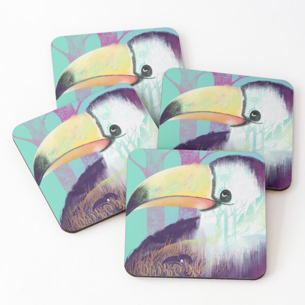 Forest tucan Coasters (Set of 4)