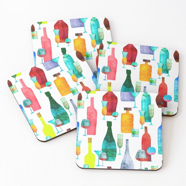 Item preview, pattern with bottles and glasses designed and sold by YlanaOm.