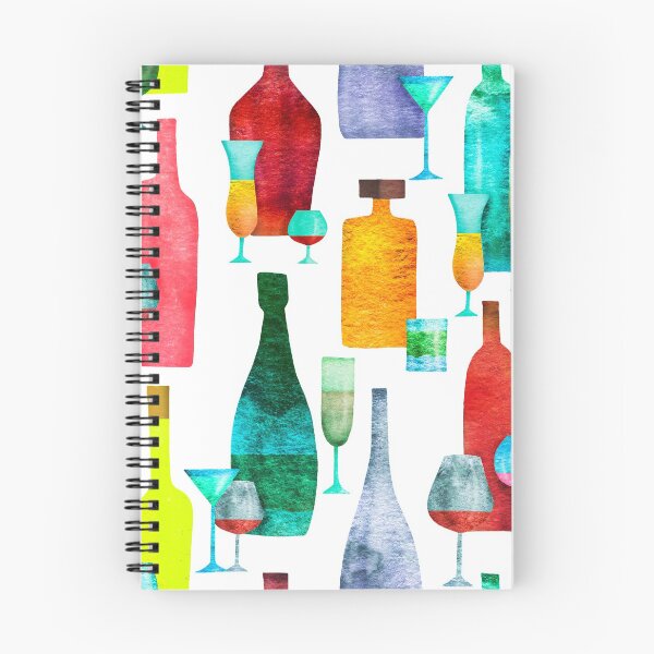 Item preview, pattern with bottles and glasses designed and sold by YlanaOm.