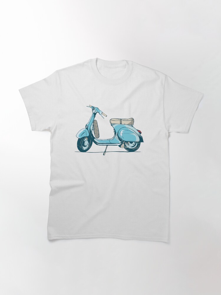 Hand Drawing Unisex T-Shirt Vintage Scooter  Vespa