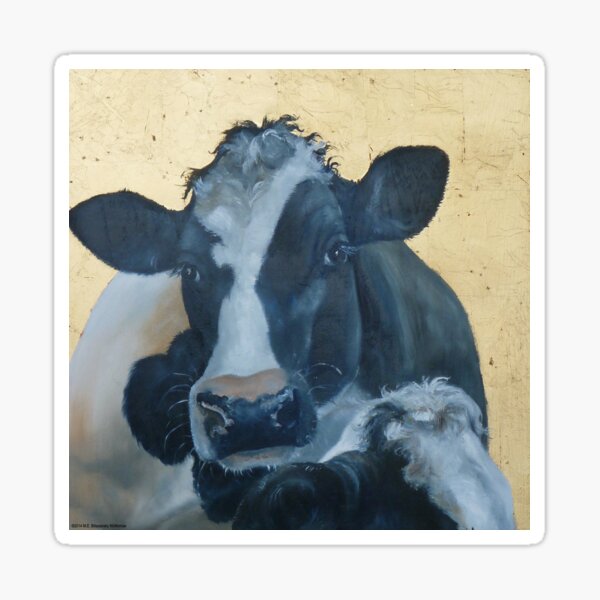 Lean on Me --- Cow Portraits Sticker