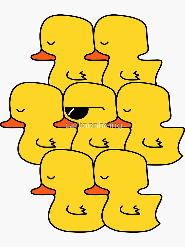 Thumbnail 3 of 3, Sticker, That Cool Duck designed and sold by cartoonbeing.