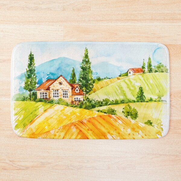 Item preview, Watercolor Farm Landscape 2 designed and sold by parazitgoodz.