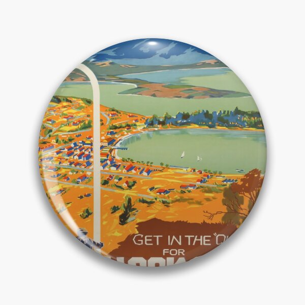 Artikelvorschau, Get in the Queue for Queenstown vintage travel poster entworfen und verkauft von stickart-marek.
