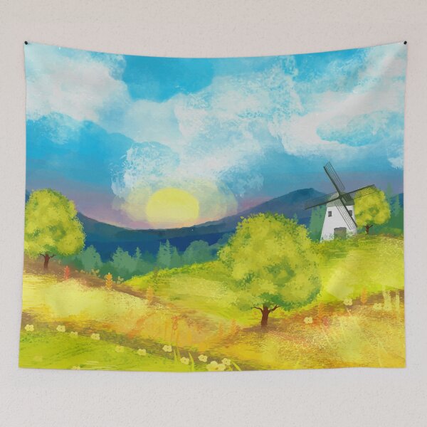 Item preview, Watercolor Farm Landscape 1 designed and sold by parazitgoodz.