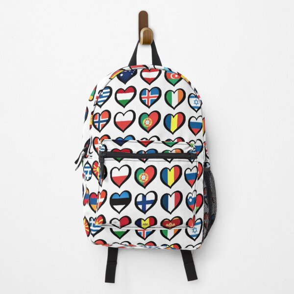 Eurovision Song Contest Flags Hearts Backpack