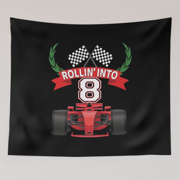 Item preview, Rollin into 8 Years Old Racing Car Boys 8th Birthday Party print designed and sold by Grabitees.