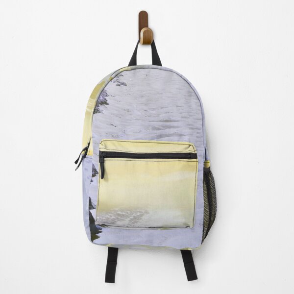 Item preview, Long sandy beach with yellow and orange sky and purple details designed and sold by Artlajf.