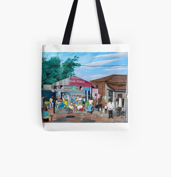 Tommy Machaba - Over at the Shebeen All Over Print Tote Bag