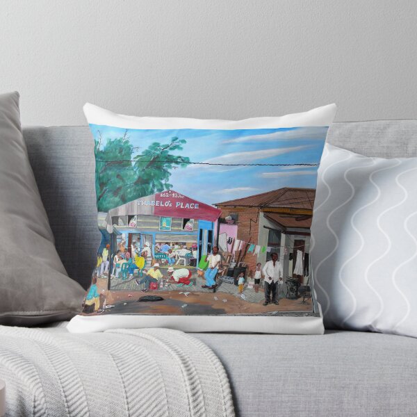 Tommy Machaba - Over at the Shebeen Throw Pillow