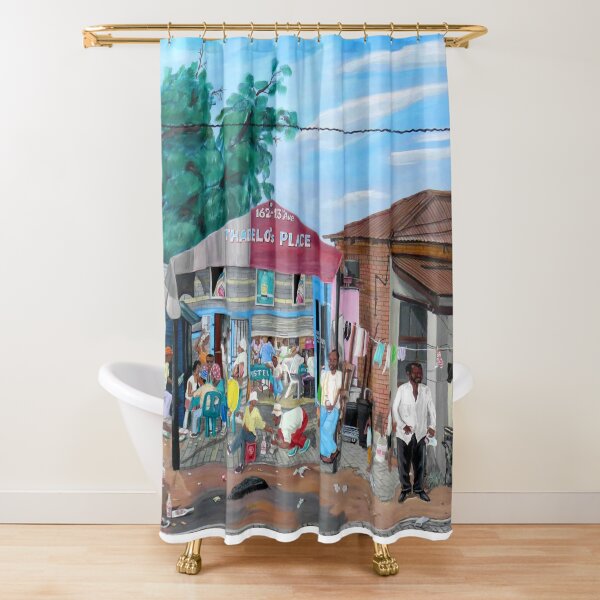 Tommy Machaba - Over at the Shebeen Shower Curtain