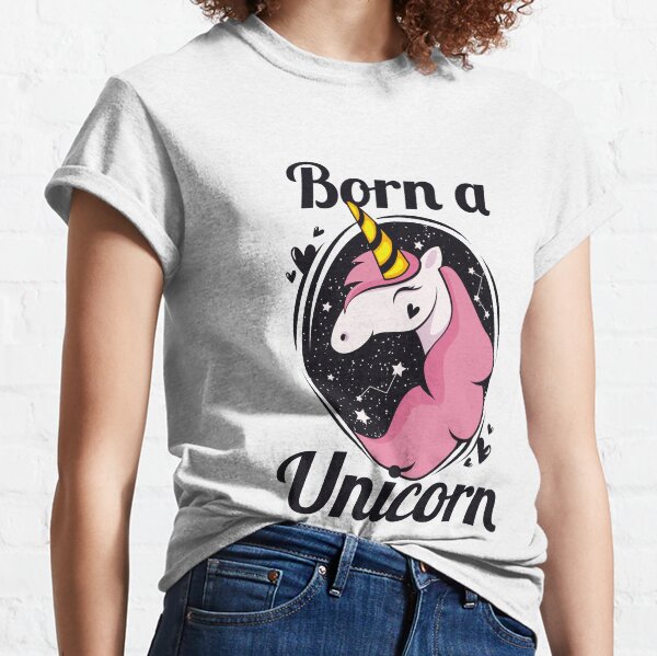 Kids Youth Dab Unicorn Rainbow Customized O-Neck T-Shirt Tee for Girls Black