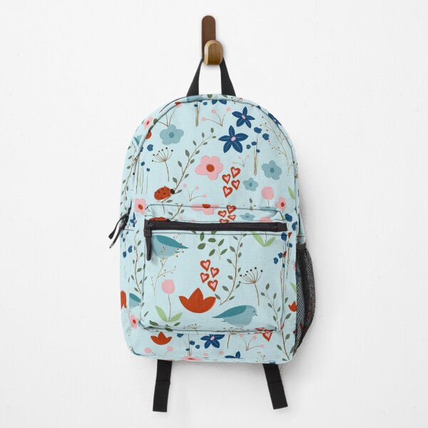 Item preview, Light Blueish Nature With Mountain Bluebird, Lady Bug And Flowers designed and sold by mcshirtface.
