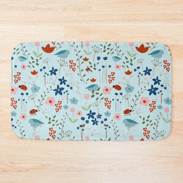 Item preview, Light Blueish Nature With Mountain Bluebird, Lady Bug And Flowers designed and sold by mcshirtface.