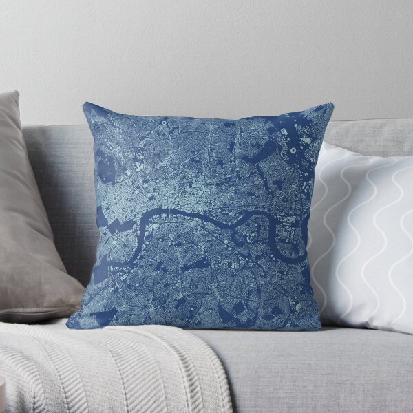 Cities: London, midnight blue Throw Pillow