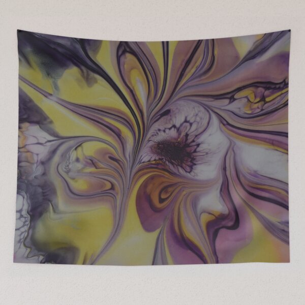 Item preview,  bold lines in different violet and lilac tones play around the sunny yellow in a particularly elegant way. designed and sold by SusannePasset.