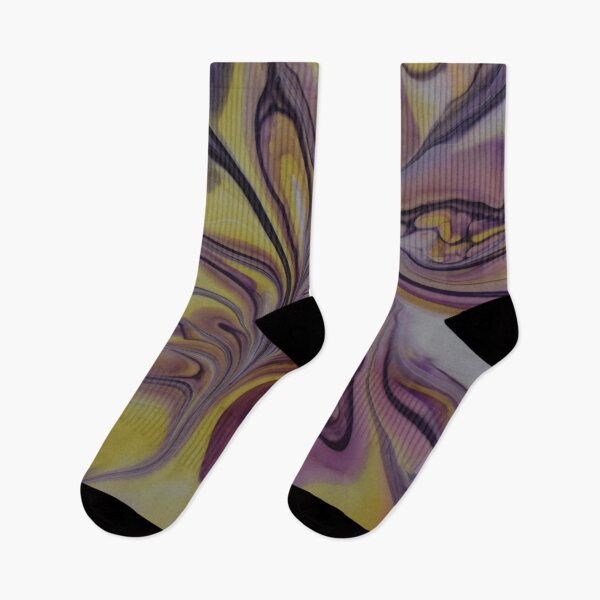 Item preview,  bold lines in different violet and lilac tones play around the sunny yellow in a particularly elegant way. designed and sold by SusannePasset.
