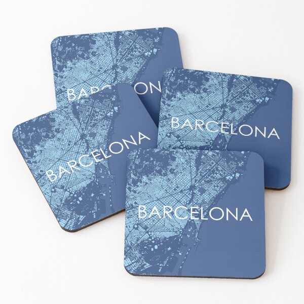 Item preview, Cities: Barcelona (text), midnight blue designed and sold by helenmakesmaps.