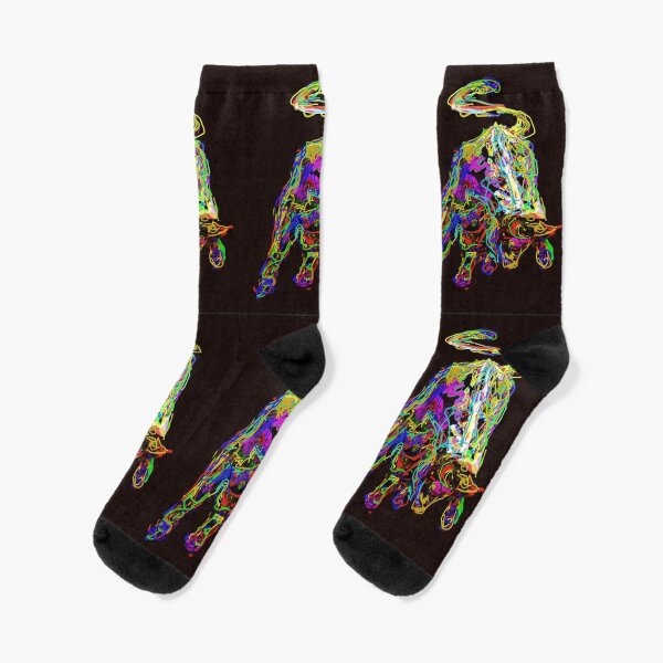Bull on black Socks