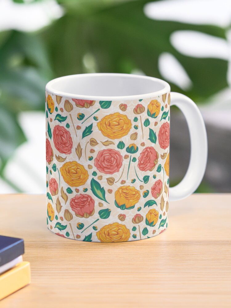 Thumbnail 1 of 6, Coffee Mug, Floral pattern on designed and sold by starchim01.