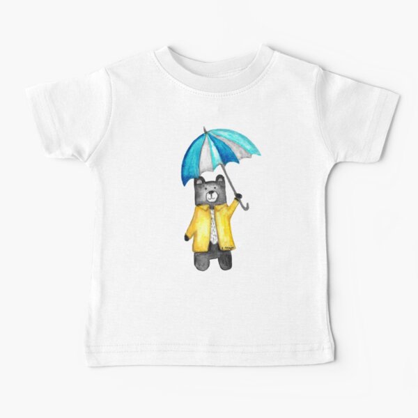 Bear in the Raincoat Watercolour Tatra Cottage Baby T-Shirt