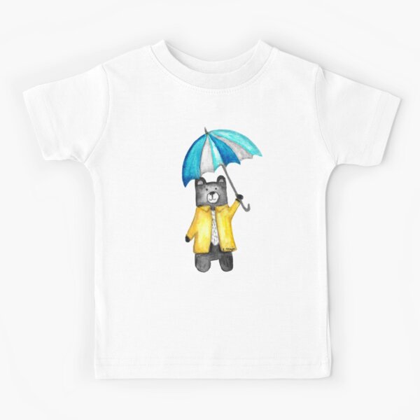 Bear in the Raincoat Watercolour Tatra Cottage Kids T-Shirt