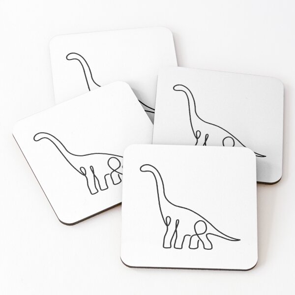 Aperçu de l'œuvre Ligne continue diplodocus créée et vendue par littledinosaurs.