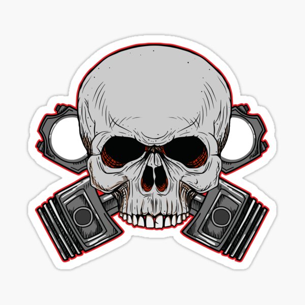 OSSA Pistons skull Sticker
